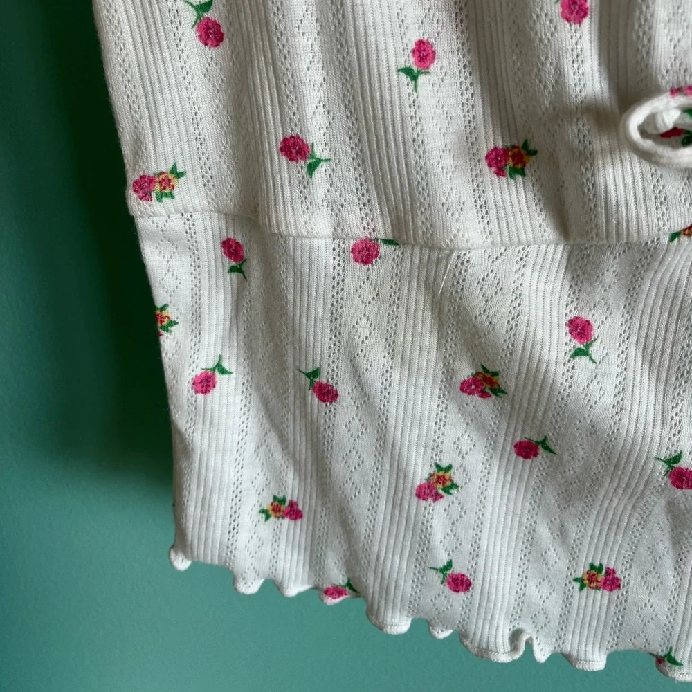 🆕 For Love & Lemons x Victoria’s Secret Blossom Pointelle Top - Picture 8 of 9